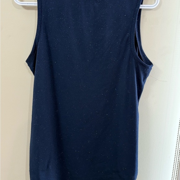 Blue V-Neck Tank Top with Relaxed Fit - Picture 6 of 6